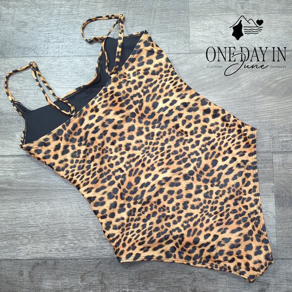 Aleumdr Leopard Print One Piece Swimsuit Size S - Picture 4 of 4